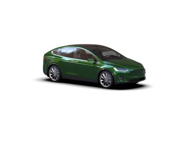 Modern araba beyaz arka planda izole edilmiş. 3d resimleme