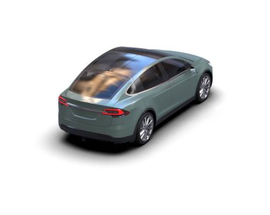 Modern araba beyaz arka planda izole edilmiş. 3d resimleme