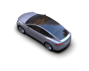 Modern araba beyaz arka planda izole edilmiş. 3d resimleme