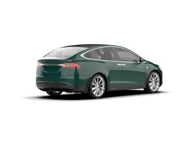 Modern araba beyaz arka planda izole edilmiş. 3d resimleme