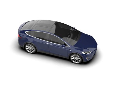 Modern araba beyaz arka planda izole edilmiş. 3d resimleme