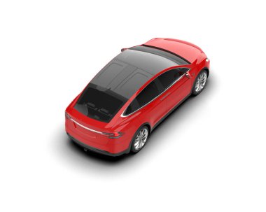 Modern araba beyaz arka planda izole edilmiş. 3d resimleme