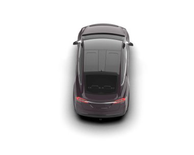 Modern araba beyaz arka planda izole edilmiş. 3d resimleme