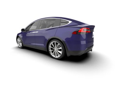 Modern araba beyaz arka planda izole edilmiş. 3d resimleme