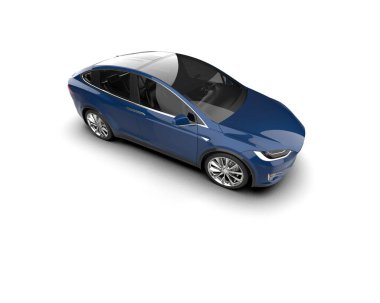 Modern araba beyaz arka planda izole edilmiş. 3d resimleme