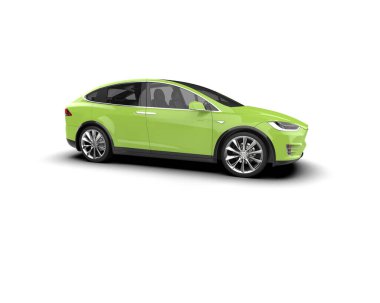 Modern araba beyaz arka planda izole edilmiş. 3d resimleme