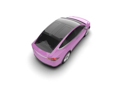 Modern araba beyaz arka planda izole edilmiş. 3d resimleme