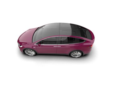 Modern araba beyaz arka planda izole edilmiş. 3d resimleme