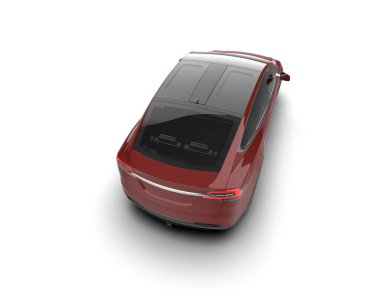 Modern araba beyaz arka planda izole edilmiş. 3d resimleme