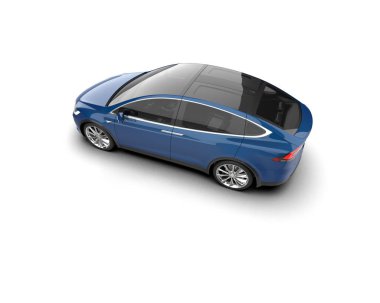 Modern araba beyaz arka planda izole edilmiş. 3d resimleme