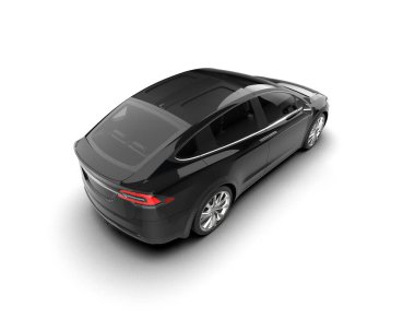 Modern araba beyaz arka planda izole edilmiş. 3d resimleme