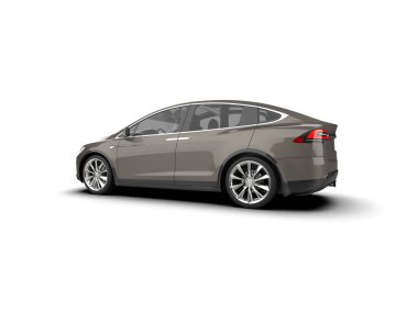 Modern araba beyaz arka planda izole edilmiş. 3d resimleme