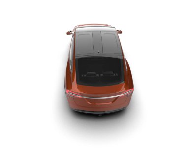 Modern araba beyaz arka planda izole edilmiş. 3d resimleme