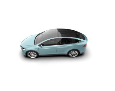 Modern araba beyaz arka planda izole edilmiş. 3d resimleme