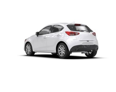 Modern araba beyaz arka planda izole edilmiş. 3d resimleme