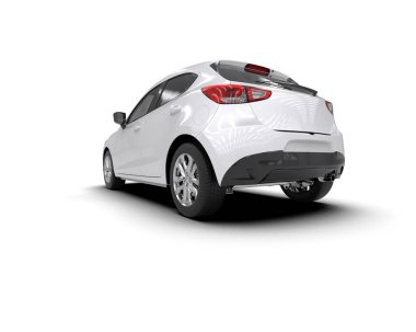 Modern araba beyaz arka planda izole edilmiş. 3d resimleme