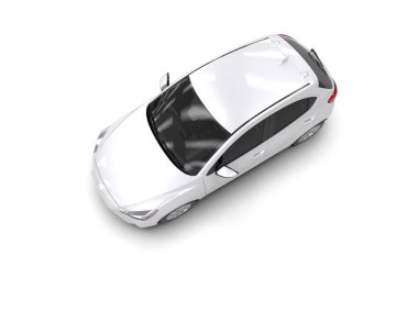 Modern araba beyaz arka planda izole edilmiş. 3d resimleme