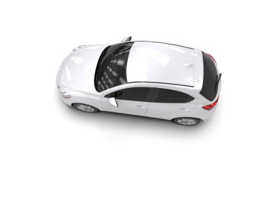 Modern araba beyaz arka planda izole edilmiş. 3d resimleme