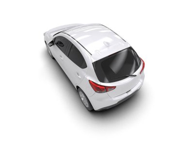 Modern araba beyaz arka planda izole edilmiş. 3d resimleme