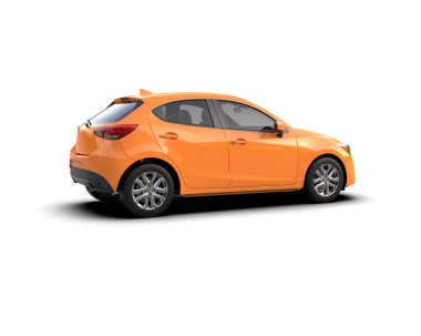 Modern araba beyaz arka planda izole edilmiş. 3d resimleme