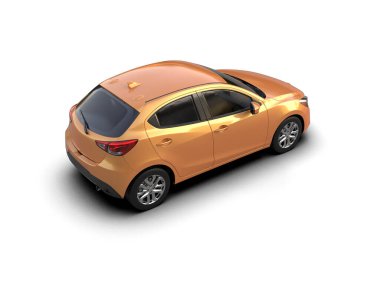 Modern araba beyaz arka planda izole edilmiş. 3d resimleme