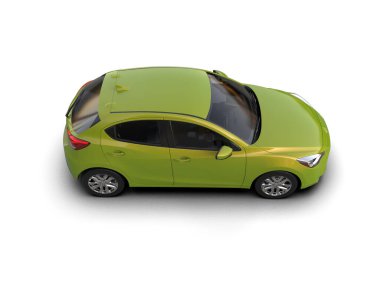 Modern araba beyaz arka planda izole edilmiş. 3d resimleme