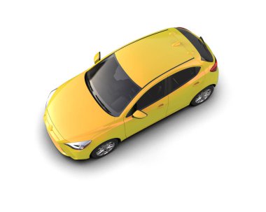 Modern araba beyaz arka planda izole edilmiş. 3d resimleme