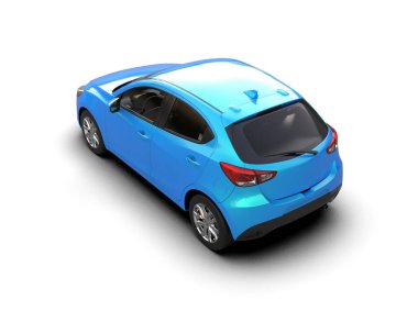 Modern araba beyaz arka planda izole edilmiş. 3d resimleme