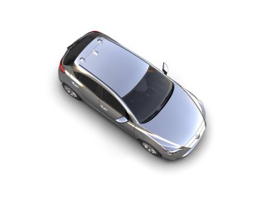 Modern araba beyaz arka planda izole edilmiş. 3d resimleme