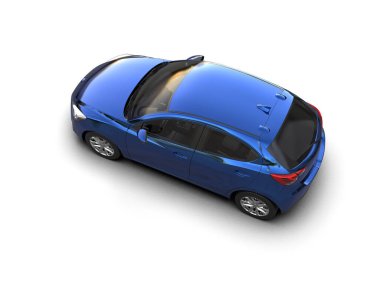 Modern araba beyaz arka planda izole edilmiş. 3d resimleme