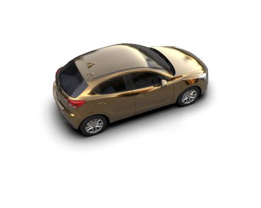 Modern araba beyaz arka planda izole edilmiş. 3d resimleme