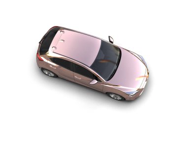 Modern araba beyaz arka planda izole edilmiş. 3d resimleme