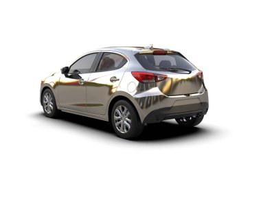 Modern araba beyaz arka planda izole edilmiş. 3d resimleme