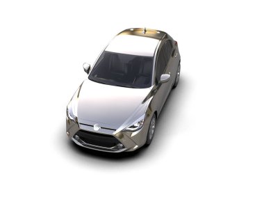 Modern araba beyaz arka planda izole edilmiş. 3d resimleme