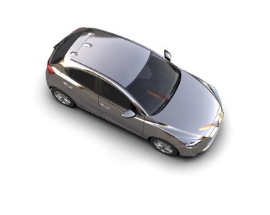 Modern araba beyaz arka planda izole edilmiş. 3d resimleme