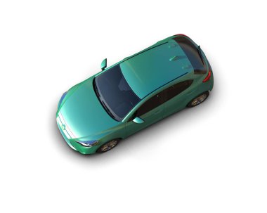 Modern araba beyaz arka planda izole edilmiş. 3d resimleme