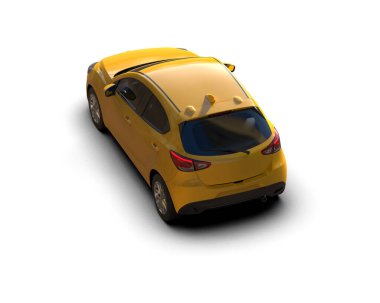 Modern araba beyaz arka planda izole edilmiş. 3d resimleme