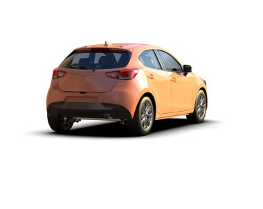 Modern araba beyaz arka planda izole edilmiş. 3d resimleme