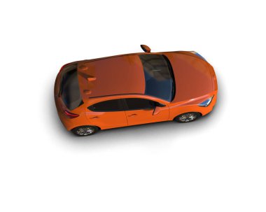 Modern araba beyaz arka planda izole edilmiş. 3d resimleme