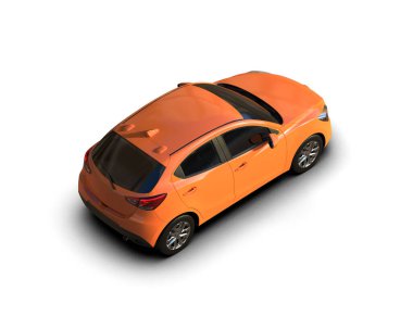 Modern araba beyaz arka planda izole edilmiş. 3d resimleme