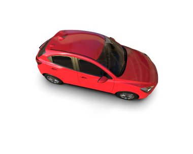 Modern araba beyaz arka planda izole edilmiş. 3d resimleme