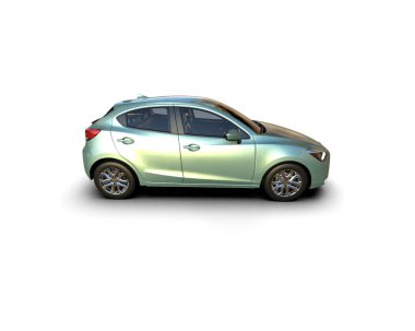 Modern araba beyaz arka planda izole edilmiş. 3d resimleme