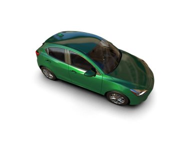 Modern araba beyaz arka planda izole edilmiş. 3d resimleme