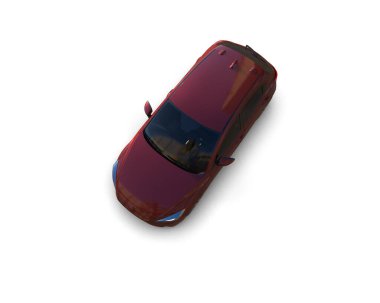 Modern araba beyaz arka planda izole edilmiş. 3d resimleme