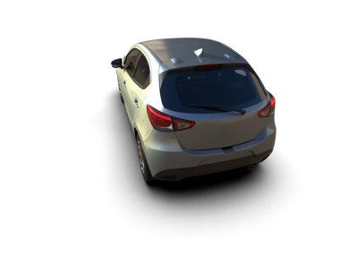 Modern araba beyaz arka planda izole edilmiş. 3d resimleme