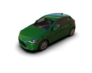 Modern araba beyaz arka planda izole edilmiş. 3d resimleme