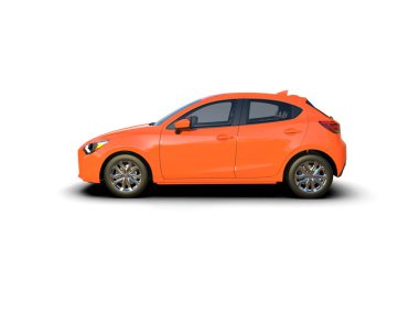 Modern araba beyaz arka planda izole edilmiş. 3d resimleme