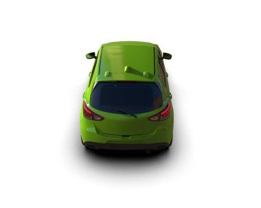 Modern araba beyaz arka planda izole edilmiş. 3d resimleme