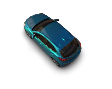 Modern araba beyaz arka planda izole edilmiş. 3d resimleme