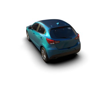 Modern araba beyaz arka planda izole edilmiş. 3d resimleme